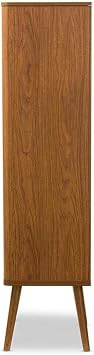 Allora Contemporary Bookcase, Walnut Finish, Sturdy Freestanding Storage Shelf, Modern Style Home Office, Living Room or Bedroom Organizer