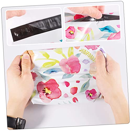 Tofficu 50 pçs sacos expressos saco de correio flores novo material bolsa roupas padrão flor Mailers