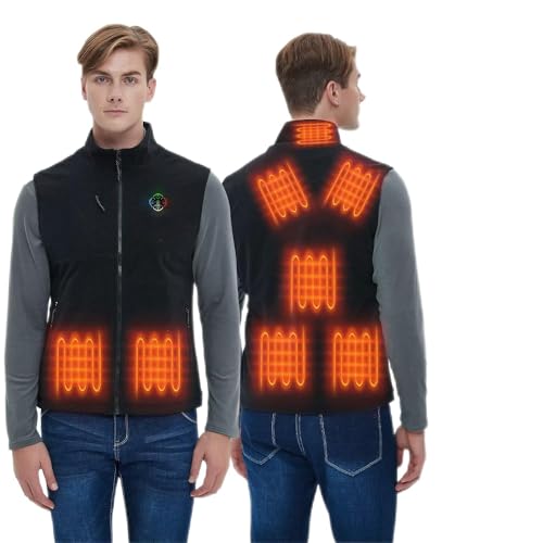 KOVNLO Heated Vest for Men with Battery Pack Included, Soft Fleece Smart Electric Lightweight Heated...