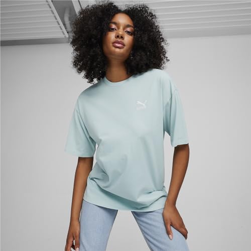 Image of PUMA Mens Better Classics Oversized Logo Crew Neck Short Sleeve Casual Tops Casual
