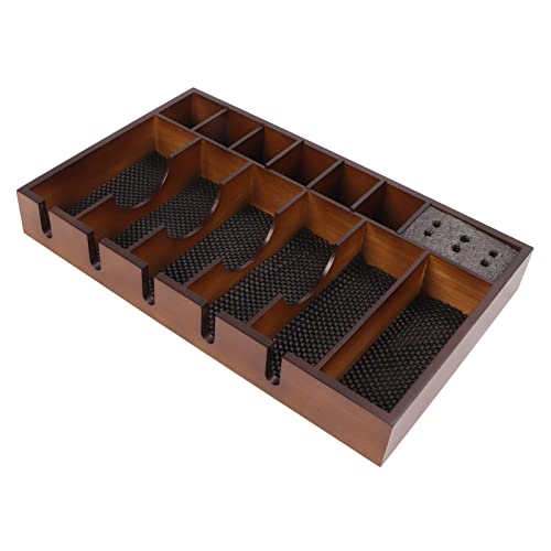 Bandeja para maquinilla antideslizante grande de madera compuesta resistente 2