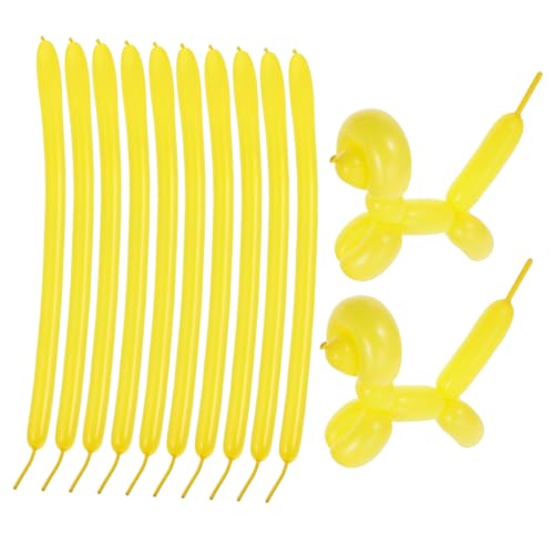 Mikinona 100 Piezas Globos Largos de Látex para Modelar DIY Globos Mágicos para Fiestas y Celebraciones Decoración Creativa para Bodas Cumpleaños y Festivales Color Amarillo