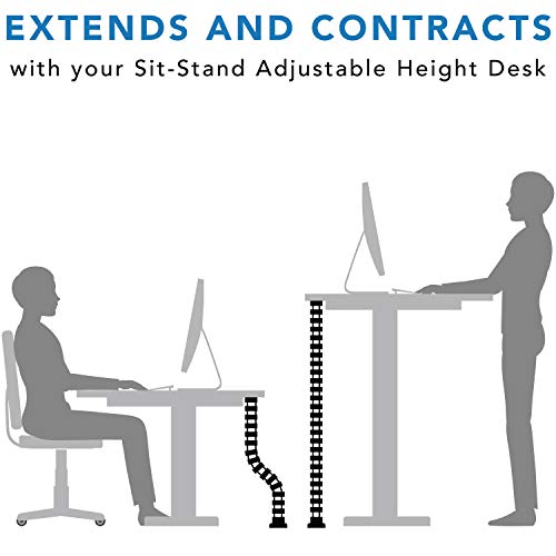 Mount-It! Cable Management Spine, Desk Cord Organizer Vertebrae, Keeps Power And Av Cords Safe And Organized, 50 Inch Long Modular Wire Management Tray, Black #TOP4