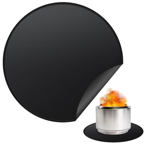 rumlick 48 Fire Pit Mat for Solo Stove Yukon Round Fireproof Under Grill Mats for Outdoor Grill Portable Camping Stove Mat for Solo Stove Accessories