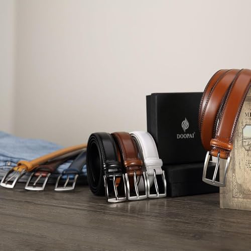 Image of DOOPAI Men's Genuine Leather Dress Belts, 2 Pack, 1.32 inch Wide,