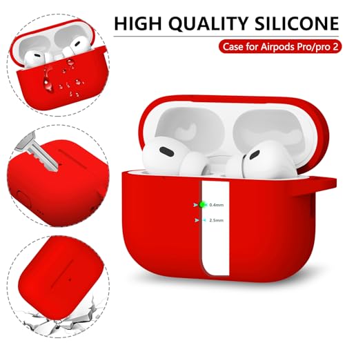 Image of Ljusmicker for AirPods Pro Case Cover with Cleaner Kit,Deep Red
