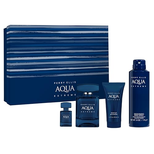 Set Perry Ellis Aqua Extreme (4 Piezas) 3.4 Oz Edt / 7.5 Oz Deo Spray