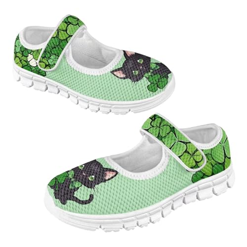 Girls St. Patrick's Day Shoes Mesh Slip On Casual Sneaker Comfort Non Slip Travel Walking Shoe Easter Party Shoes White Sole US 11-152