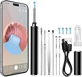 Glracd Ohrenschmalz Entferner Otoskop, 1296P WiFi Otoskop Kamera mit 6 LEDs, Ohrenreiniger Kamera IP67 Wasserdicht, 3.5mm Linse Ohr Kamera mit 6 Silikon-Ohrlöffeln für iOS und Android (CT11)