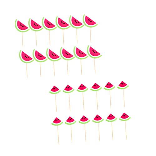 BESTonZON 48 Pçs Decoração De Bolo Decoração De Frutas Decoração De Cupcake Palhetas De Bolo De Mela