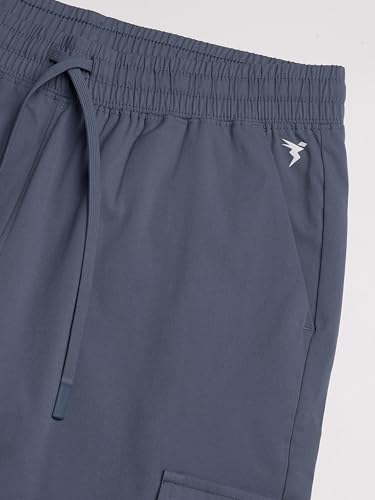 Image of TECHNOSPORT Men's Regular Fit Mid Rise Polyester Solid Cargos for Activewear, Regular Use and Quick Dry