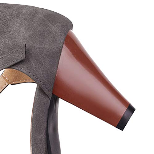 Caradise Womens T Strap Mary Jane Chunky Heel Pumps with Bow4