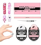 NOVO OVO Upgraded NON-STICKY Polygel Solution Procedure Set, White and Pink non-sticky Poly Gel, ...