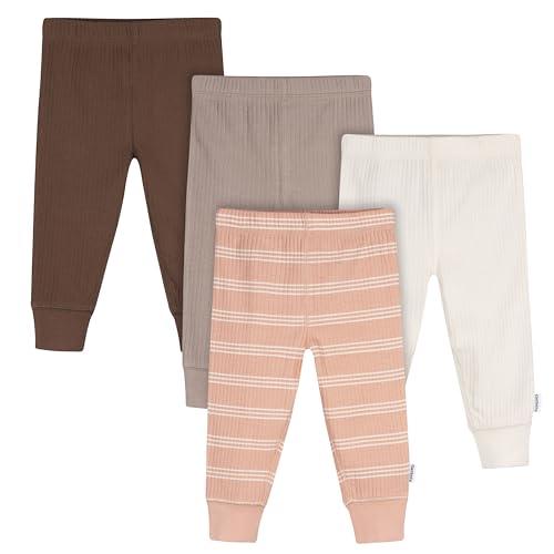 Gerber Baby Girls' Multi-Pack Active Pants Set, Earthy Elegance, 3-6M