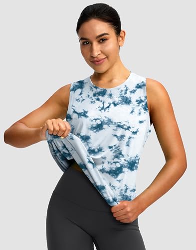 Image of Women's Workout Tops Racerback Athletic Tank Tops Sleeveless Loose Fit Yoga Running Gym Shirts for Women