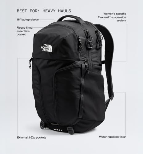 Image of THE NORTH FACE Women's Surge Commuter Laptop Backpack | 16 inch Laptop Sleeve, Water Repellent, Women-specific Fit