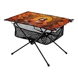 KUEJOP Portable Camping Table Fashion Monkey in Orange Suits Outdoor Foldable Camp Tables for Outside, Camping, Hiking, Tailgating