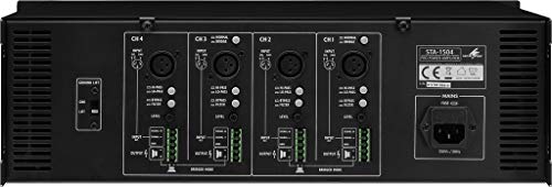 MONACOR STA-1504 Mehrkanal-PA-Verstärker mit integriertem Limiter schwarz, 244280