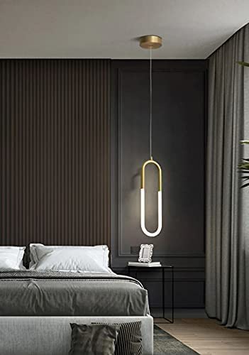 Image of CITRA Led Pendant Light Acrylic Oval Kitchen Island Ceiling Lights (Gold) - Warm White
