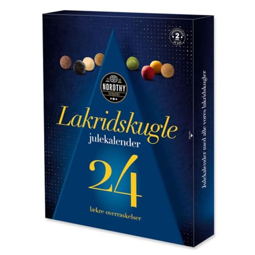 Nordthy Adventskalender mit Lakritzkugeln 260 g | 24 Tage Lakritz-Genuss | Skandinavische Süßwaren | Geschenkidee für Lakritz-Fans | Premium Kalender zum Verschenken