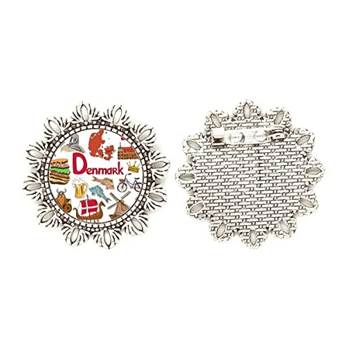 Broche de plata de Dinamarca mediano: accesorio firme contra pérdidas en ropa
