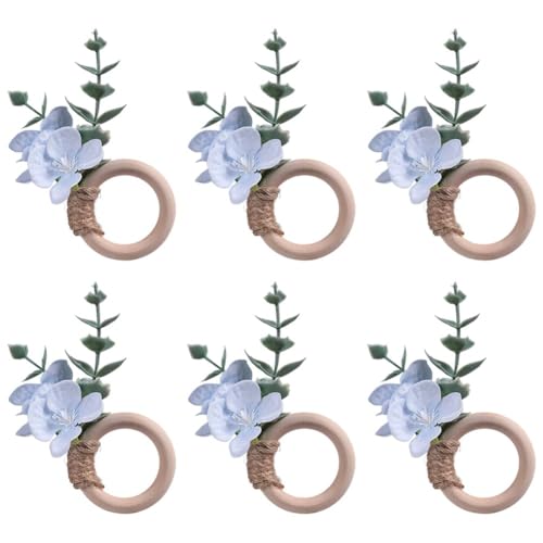 Glixoft 6 Anillos De Servilleta con Forma De Hoja, Estilo Bohemio, Estilo Rústico, para Bodas, Acción De Gracias, Navidad, Decoración De Mesa.