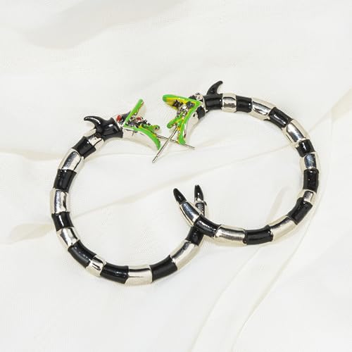 Coral Snake Gothic Hoop Earrings - Halloween Horror Beetle Snake Juice for Women Cosplay Costume Accessories4