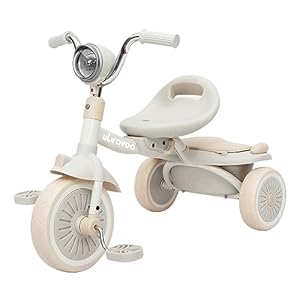 UBRAVOO Bebés Triciclo Plegable, con Pedales, Luces Geniales, Ruedas Duraderas y Asiento Cómodo, Triciclo para Niñas y Niños de 1 a 5 Años (Blanco)