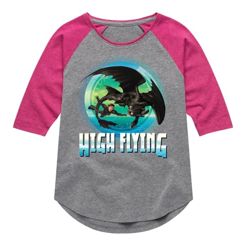 How to Train Your Dragon - High Flying - Toddler and Youth Girls Raglan Graphic T-Shirt - Main Image