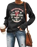 Sweat à sucre d'orge : le sweat-shirt Kringle Candy Co. de Noël pour femme est un incontournable pour tout amateur de bonbons de Noël. Avec une lettre graphique rétro de l'imprimé bonbons. Ce sweat-shirt de Noël à col rond pour femme ne manquera pas de faire tourner les têtes et d'entamer des conversations.