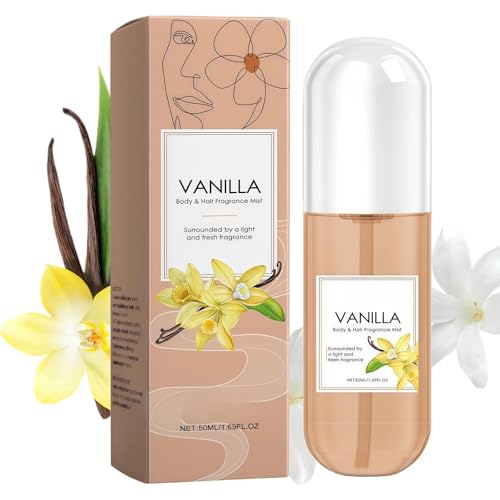 Vanilla Perfume Body Spray for Women, Long-Lasting Fragrance, Light Scent for Skin & Hair, All-Day Freshness, Gentle Daily Use, 50ml
