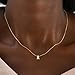 JNZSSWHJJH Dainty Initial Necklace for Women, Letter Tiny A Initial Pendant Choker Necklace Simple Cute Personalized Name Necklaces for Women Christmas