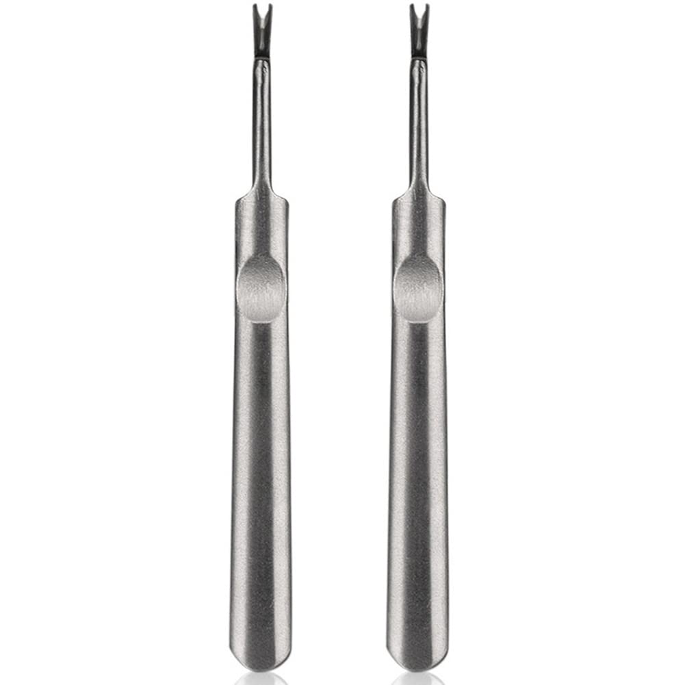 AKOAK 2 Pcs Stainless Steel Dead Skin Fork V - Shaped Nail Edge Dead Skin Durable Cuticles Dead Skin Scraper Nail Care Essential Gadget