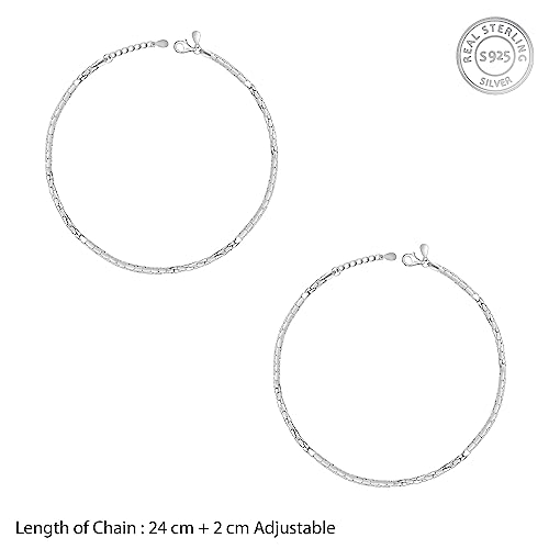 Image of GIVA 925 Silver Anklet for Women, Single | Gifts for Women & Girls