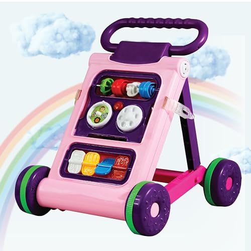 Evoshine Multifunctional Baby Walker | Interactive Learning Toy with Lights, Music, and Shape Sorter | Encourage Motor Skills Development | Suitable for Toddlers Ages 1-3 (Pink)