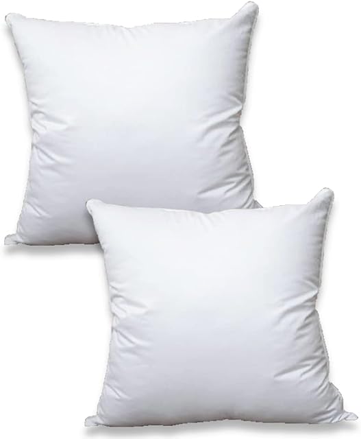 Cushion Inner Pads (Pack of 2), 65 x 65 cm (26" x 26") Cushion Stuffer Inserts, Hollowfibre Square Pillows (White)