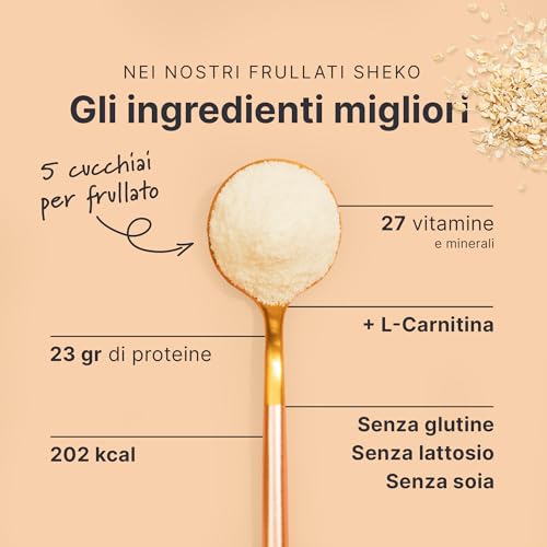 Sheko - Frullato Sostitutivo Del Pasto Vegano - 14 Frullati Per Barattolo - Alto Contenuto Proteico - Gusto Naturale - Frullato Dimagrante - Dieta (700 G), Pure) - 2