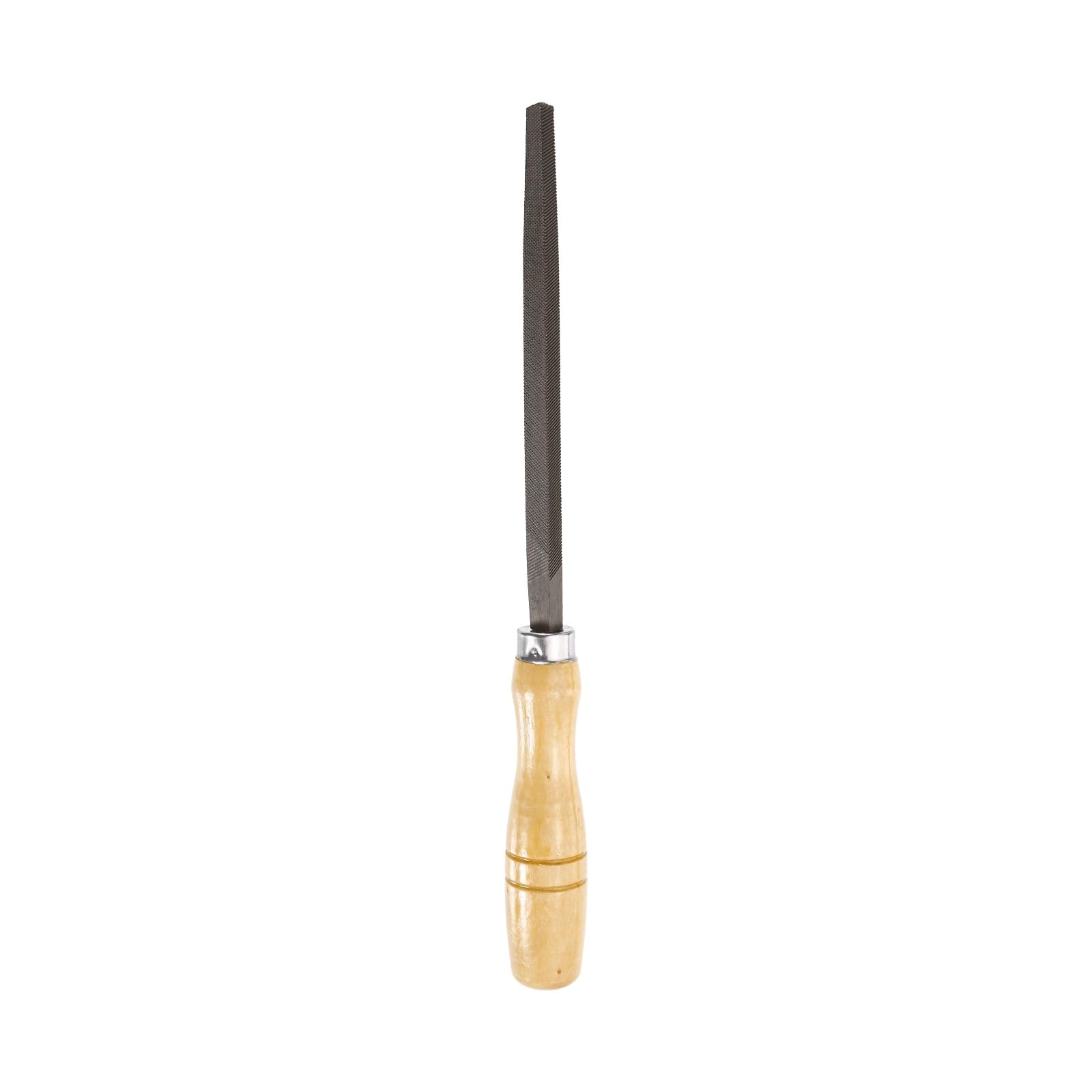 sourcing map Triangle Coarse Teeth Cut File 6" Double Cut Teeth High Carbon Steel Hand Rasp File Wood Handle for Metal Wood Deburring Removing
