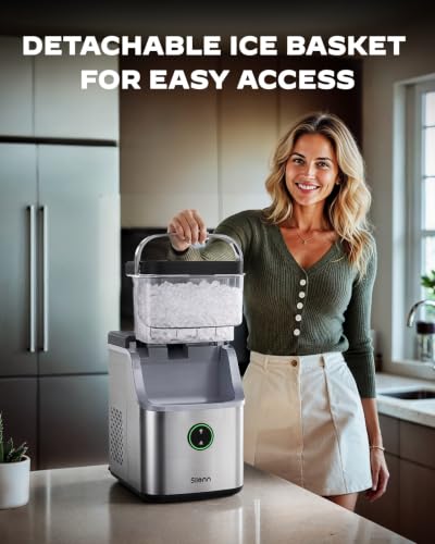 Image of Silonn Nugget Ice Maker Countertop,33Lbs /Day, Includes Scoop & Cleaning