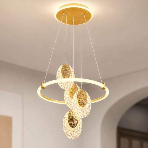 mfanchan Modern Gold LED Chandelier Dining Room Pendant Light Fixture