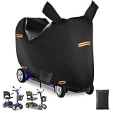 420D Cover for Mobility Scooter Waterproof with Mirror Hoods,Electric Wheelchair Accessories for 3&4 Wheel Mobility Scooter,Lock Holes,Storage Bag,All-Weather Outdoor Protection(XXL 70'x28'x47')