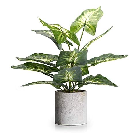Velener 1Pc Faux Plant Indoor in Plant Pot 16"- House Plant for Farmhouse Kitchen Decor Living Room Accessories Home Office Cubicle Bookshelf Guest Room Balcony Bathroom Rustic Green Room Floor Table Cover