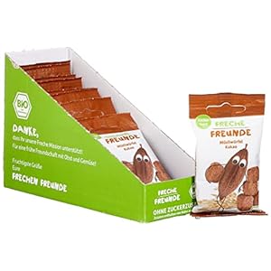 FRECHE FREUNDE Bio Müsliwürfel Kakao, Müsli Snack ohne Zuckerzusatz für Kinder, Fingerfood, vegan, 9er Pack (9 x 20 g)