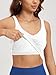 ODODOS Cloud Feeling Tank Bra for Women U Back Wirefree Sports Bra Yoga Top, Waist Length, White, XX-Large