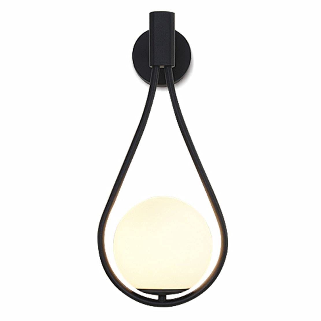 HXYSXHJUO Modern Glass Wall Lamp Black Mounted Sconces,Mid-Century Bedroom Bedsides Water Drop Light Home Decoration