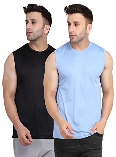 Image of Men's Regular Fit Sleeveless T-Shirt (Pack of 2)