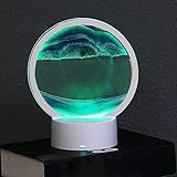 3D Moving Sand Art Table Lamp, 360° Rotating Hourglass Decoration, USB RGB Colorful Moving Sand Lamp