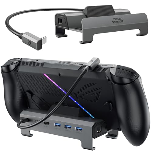 JSAUX 6-in-1 4K@120Hz Steam Deck Dock für ROG Xbox Ally/Xbox Ally X/Valve Steam Deck/OLED/ASUS ROG Ally X/Lenovo Legion go S/2 Dockingstation mit HDMI 2.1 1Gbps Ethernet 3 x USB 3.0 100W PD-HB0612