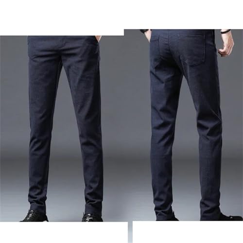 Men's Solid Color Brushed Casual Pants Business Fashion Suit Pants Straight Slim Trousers2