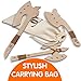 CG HOME & Games Wooden Axes for Kids – 3 Pack Handmade Play Axe Set - Outdoor Play Toys for Children 8 and Up – Durable Unpainted Natural Eco-Friendly Wood Toys. Bonus! Unique Bag